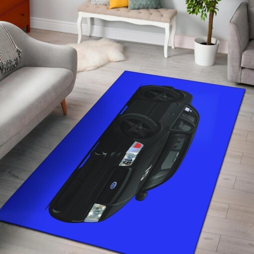 Ford Crown Victoria Blue Background Area Rug