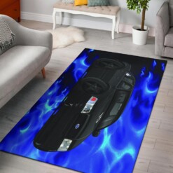 Ford Crown Victoria Blue Flames Area Rug