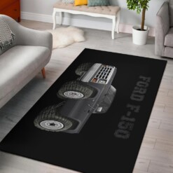 Ford F Grey Black Area Rug