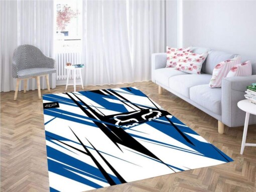 Fox Racing Blue Wallpaper Carpet Rug
