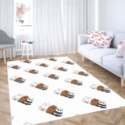 Friendship Pattern We Bare Bears Living Room Modern Carpet Rug