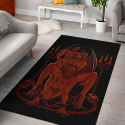 Skull Satanic Pentagram Candle Satanic Cross Erotic Possession Area Rug New Flame Red