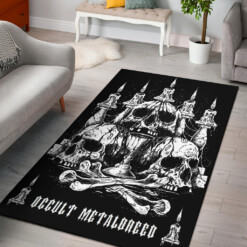 Satanic Skull Altar Occult Metalbreed Area Rug