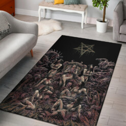 Skull Demon Satanic Pentagram Nymphomania Witch Throne Area Rug