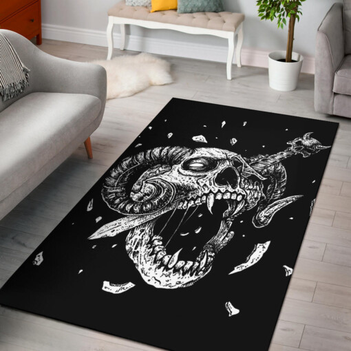 Skull Dagger Demon Area Rug Second Version