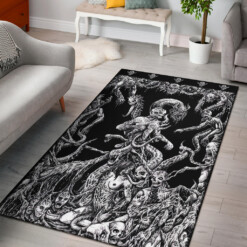 Skull Satanic Demon Gathering Area Rug