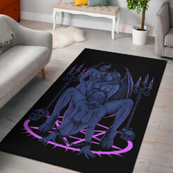 Skull Satanic Pentagram Candle Satanic Cross Erotic Possession Area Rug Sexy Wild Blue Pink