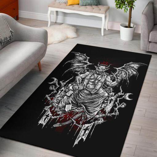 Skull Satanic Belial Area Rug