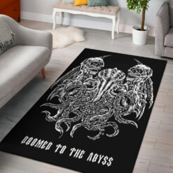 Skull Demonic Octopus Area Rug