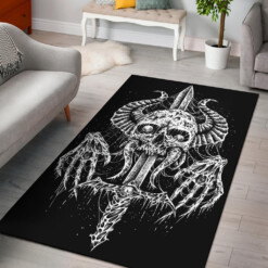 Demon Skull Viking Sword Area Rug