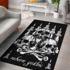 Gothic Skull Altar Reborn Gothic Area Rug