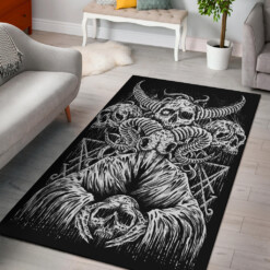 Satanic Home Decor Skull Demon Area Rug