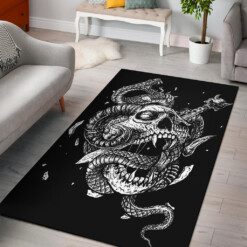 Skull Exploding Demon Dagger Serpent Area Rug