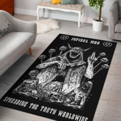 Satanic Skull Demon God Impaled Skulls Area Rug