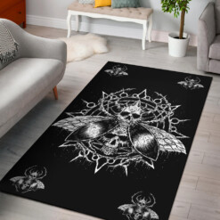 Skull Goth Fly Part 2 Area Rug