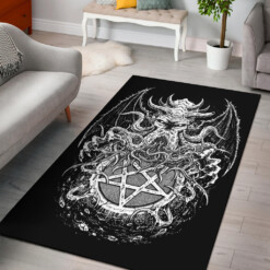 Inverted Pentagram Demon Octopus Area Rug