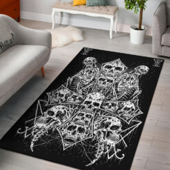 Skull Satanic Cross Area Rug Skull Cross Lucifer Version