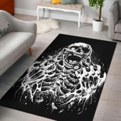 Skull Screaming Zombie Area Rug