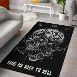 Skull Cyclops Inverted Pentagram Eternal Tattoo Area Rug