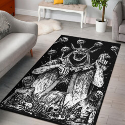 Satanic Skull God impaled Skulls Area Rug