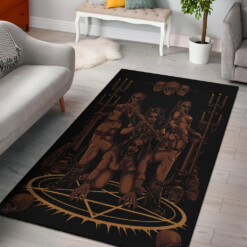 Skull Satanic Pentagram Ultimate Black Metal Lover Area Rug New Dark Version