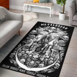 Skull Guitar Hell Throne Metalbreed Area Rug