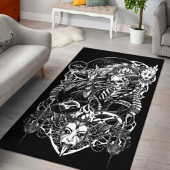 Skull Demon Bizarre Satanic Area Rug