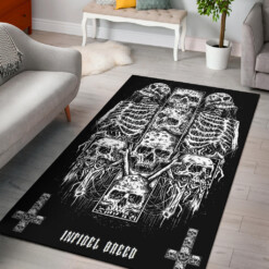 Satanic Skull Inverted Cross Area Rug