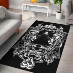 Skull V Guitar Skeleton Metalbreed Area Rug