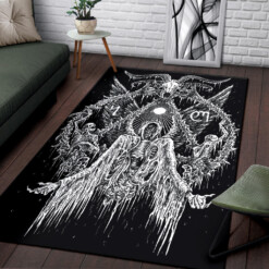 Skull Wing Skeleton Satanic Goat Area Rug