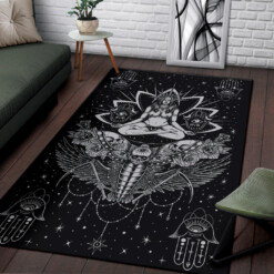 Skull Occult Cyclops Moth Crow Sword Area Rug