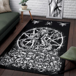 Satanic Skull Goat Area Rug