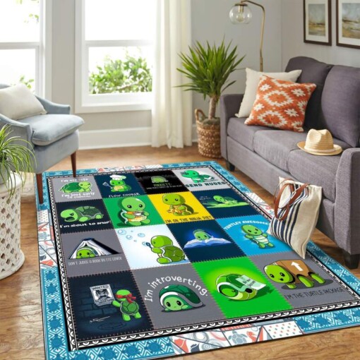 Funny Turtle Mk Carpet Area Rug  Home Decor  Bedroom Living Room Dcor CE4409