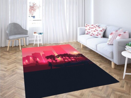 Futuristic City 2d Living Room Modern Carpet Rug