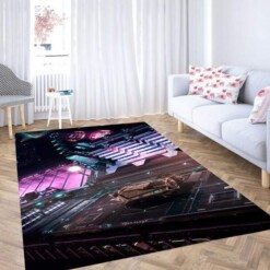 Futuristic Theme Cyberpunk 2077 Carpet Rug