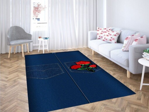 Garden Roses Wallpaper Living Room Modern Carpet Rug