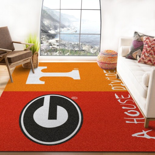 Georgia Ft Tennessee Ncaa Synthetic Rug  Custom Size And Printing
