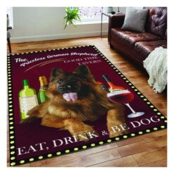 Germanshepherd And Wine Rug