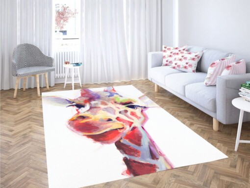 Giraffe Potrait Living Room Modern Carpet Rug
