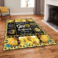 Girl Sunflower For Girls Room Bedroom Living Rug