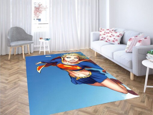 Girl Superman Living Room Modern Carpet Rug