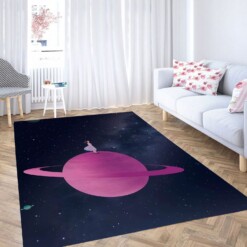 Girl Upon The Galaxy Carpet Rug