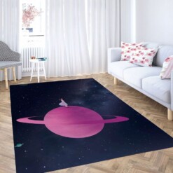 Girl Upon The Galaxy Living Room Modern Carpet Rug