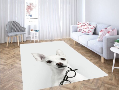 Glasses Dog Living Room Modern Carpet Rug