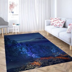 Glow Night Time Living Room Modern Carpet Rug