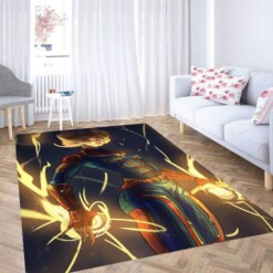 Glowing Captain Marvel Carpet Rug