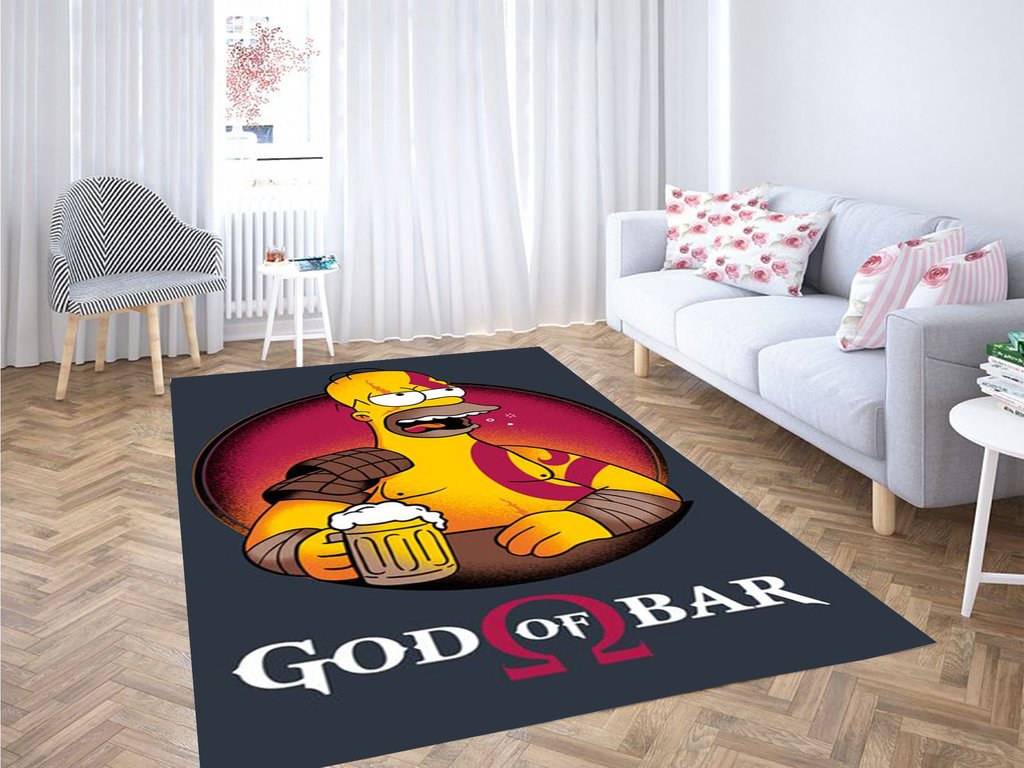 God Of Bar Simpson Living Room Modern Carpet Rug