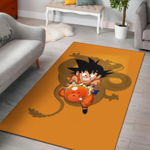 Goku Dragon Ball Orange Area Rug