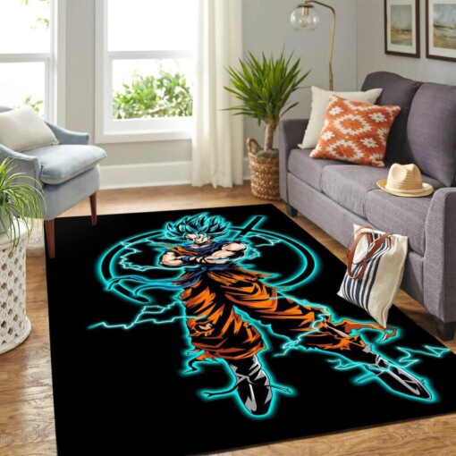 Goku Super Saiyan Blue God Carpet Floor Area Rug