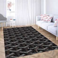 Goyard Paris Black Pattern Carpet Rug